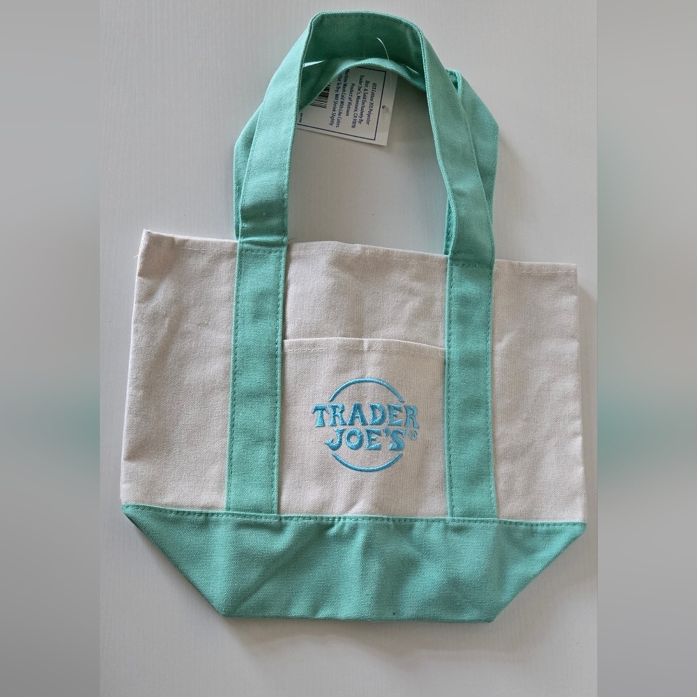 Trader's Joe Mint Green Pastel Mini TOTE‎ bag NEW